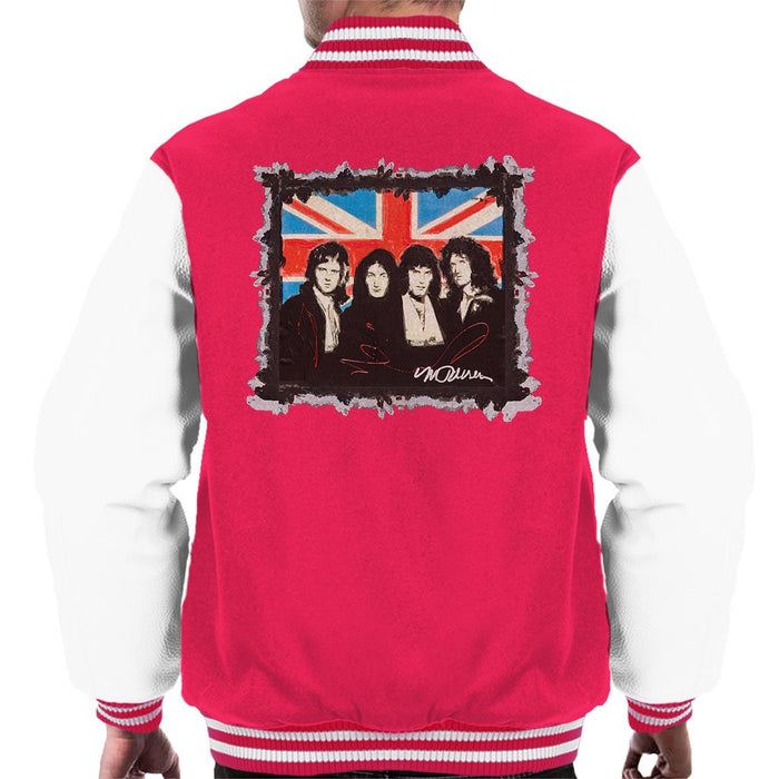 Sidney Maurer Original Portrait Of Queen Union Jack Mens Varsity Jacket - Mens Varsity Jacket