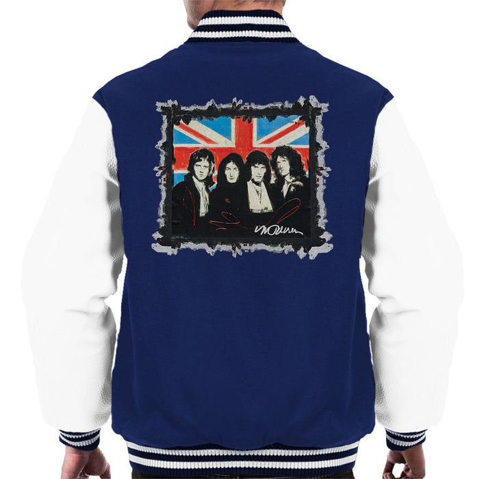 Sidney Maurer Original Portrait Of Queen Union Jack Mens Varsity Jacket - Mens Varsity Jacket