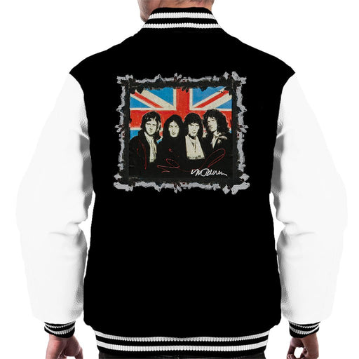 Sidney Maurer Original Portrait Of Queen Union Jack Mens Varsity Jacket - Mens Varsity Jacket