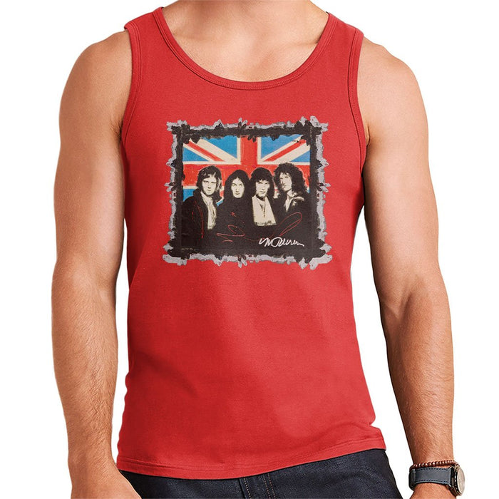 Sidney Maurer Original Portrait Of Queen Union Jack Mens Vest - Small / Red - Mens Vest