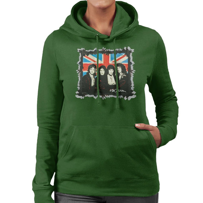 Sidney Maurer Original Portrait Of Queen Union Jack Womens Hooded Sweatshirt - Womens Hooded Sweatshirt