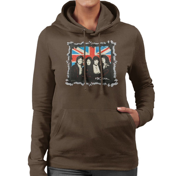Sidney Maurer Original Portrait Of Queen Union Jack Womens Hooded Sweatshirt - Womens Hooded Sweatshirt