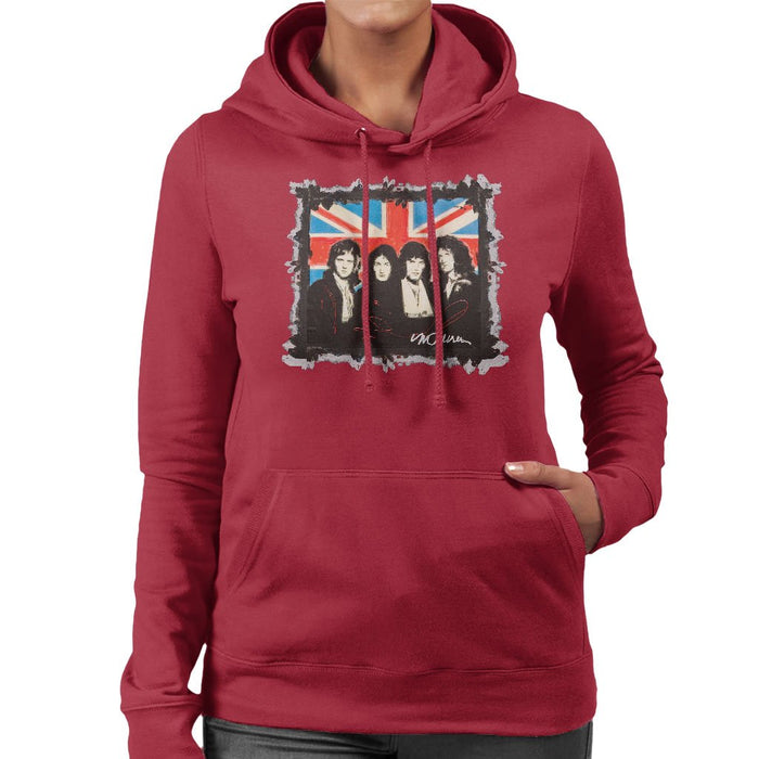 Sidney Maurer Original Portrait Of Queen Union Jack Womens Hooded Sweatshirt - Womens Hooded Sweatshirt