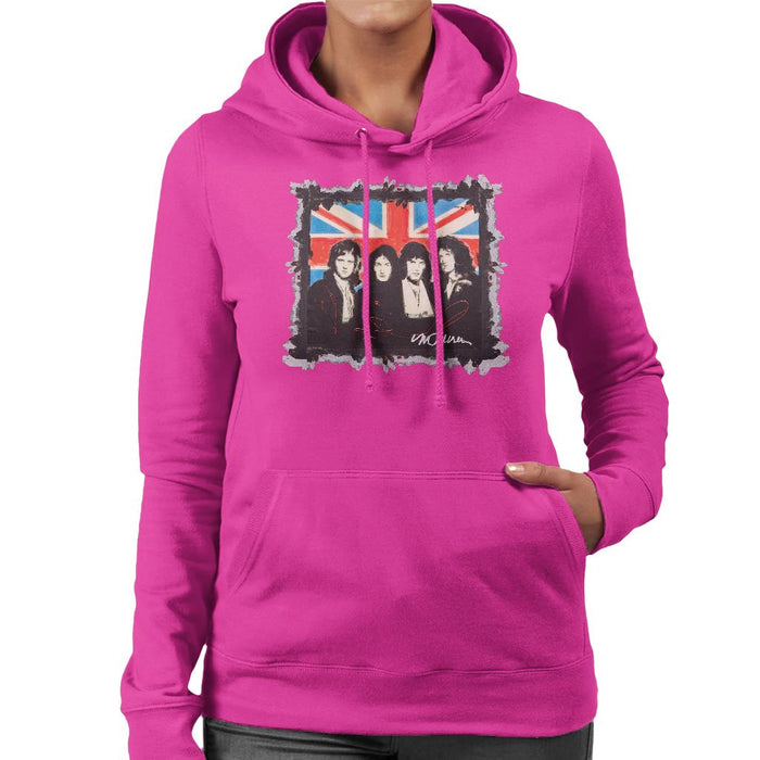 Sidney Maurer Original Portrait Of Queen Union Jack Womens Hooded Sweatshirt - Womens Hooded Sweatshirt