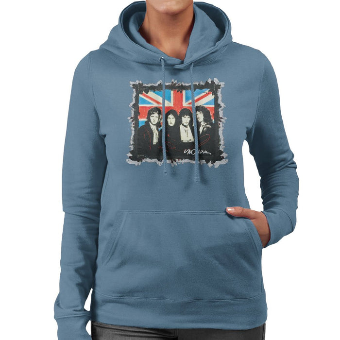 Sidney Maurer Original Portrait Of Queen Union Jack Womens Hooded Sweatshirt - Womens Hooded Sweatshirt