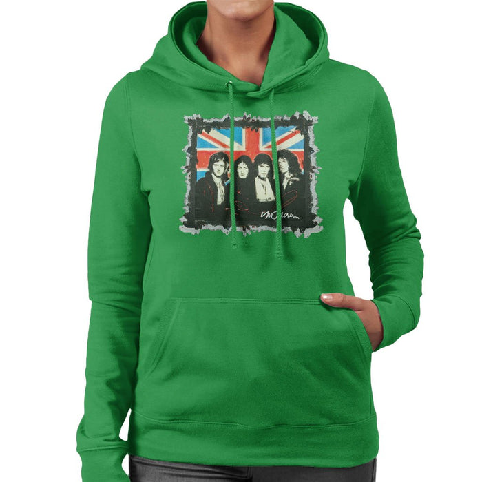 Sidney Maurer Original Portrait Of Queen Union Jack Womens Hooded Sweatshirt - Womens Hooded Sweatshirt