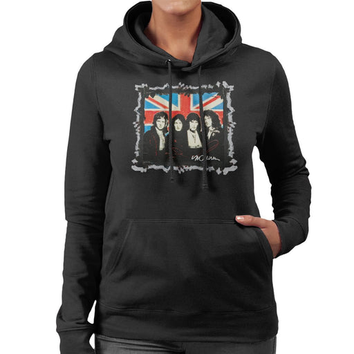 Sidney Maurer Original Portrait Of Queen Union Jack Womens Hooded Sweatshirt - Womens Hooded Sweatshirt