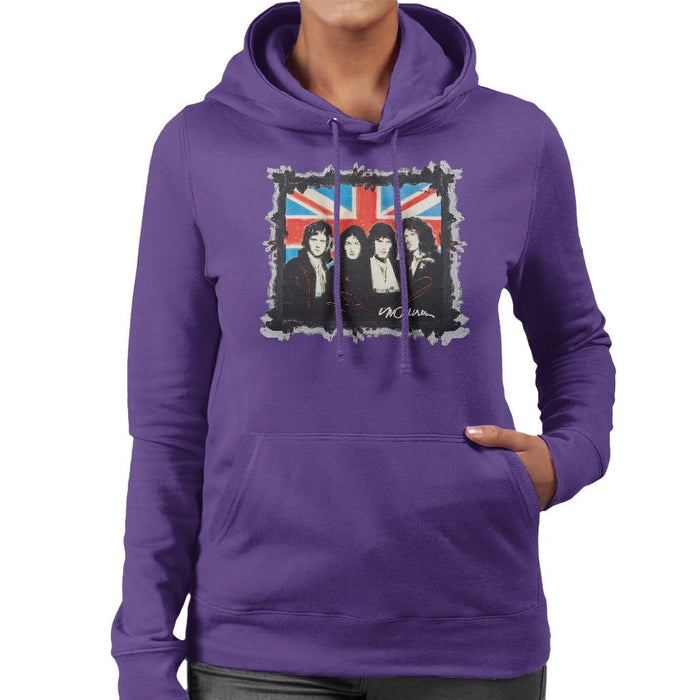 Sidney Maurer Original Portrait Of Queen Union Jack Womens Hooded Sweatshirt - Womens Hooded Sweatshirt