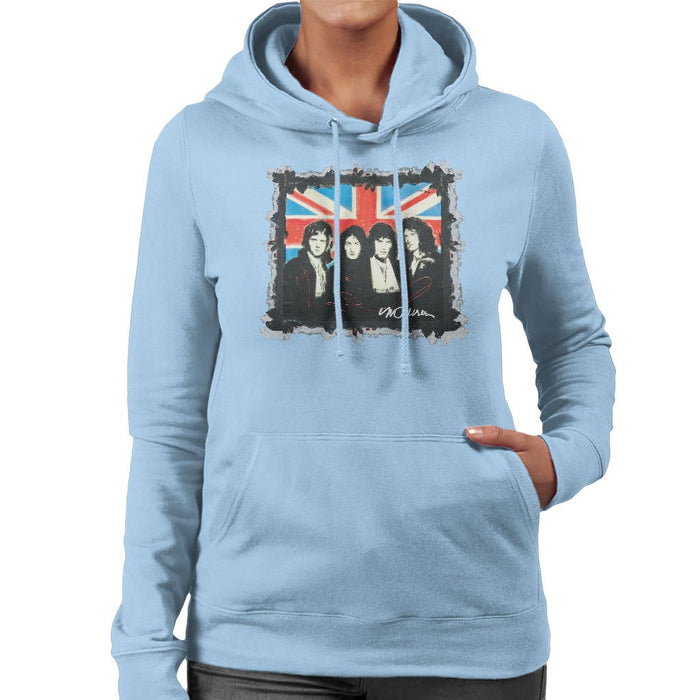 Sidney Maurer Original Portrait Of Queen Union Jack Womens Hooded Sweatshirt - Womens Hooded Sweatshirt