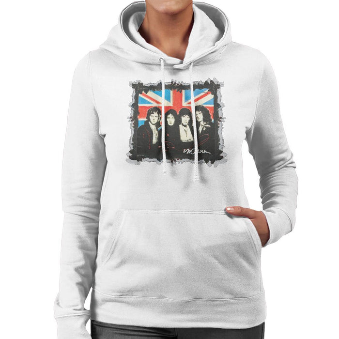Sidney Maurer Original Portrait Of Queen Union Jack Womens Hooded Sweatshirt - Womens Hooded Sweatshirt