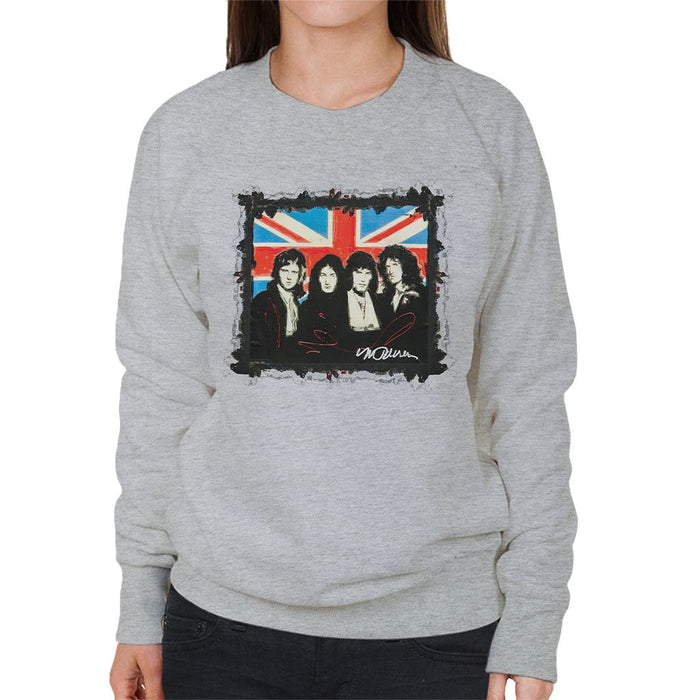 Sidney Maurer Original Portrait Of Queen Union Jack Womens Sweatshirt - Womens Sweatshirt