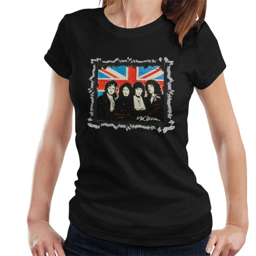Sidney Maurer Original Portrait Of Queen Union Jack Womens T-Shirt - Womens T-Shirt