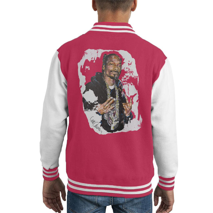 Sidney Maurer Original Portrait Of Snoop Dogg Kids Varsity Jacket - Kids Boys Varsity Jacket