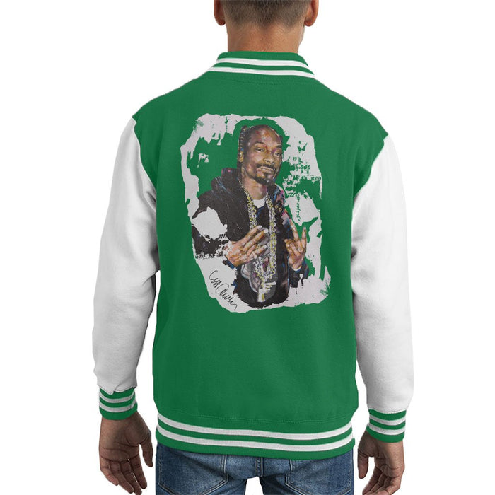 Sidney Maurer Original Portrait Of Snoop Dogg Kids Varsity Jacket - Kids Boys Varsity Jacket