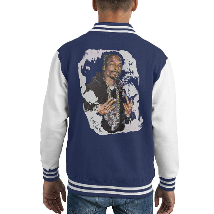 Sidney Maurer Original Portrait Of Snoop Dogg Kids Varsity Jacket - Kids Boys Varsity Jacket