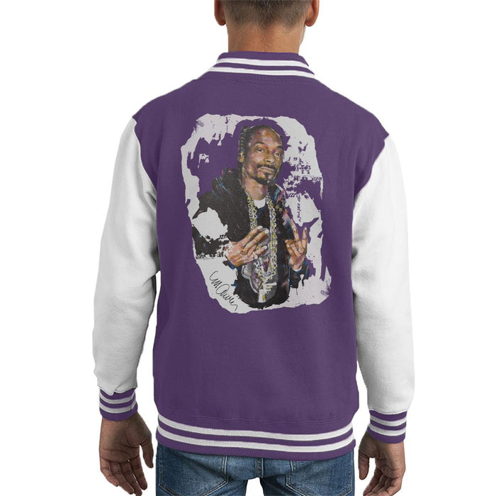 Sidney Maurer Original Portrait Of Snoop Dogg Kids Varsity Jacket - Kids Boys Varsity Jacket