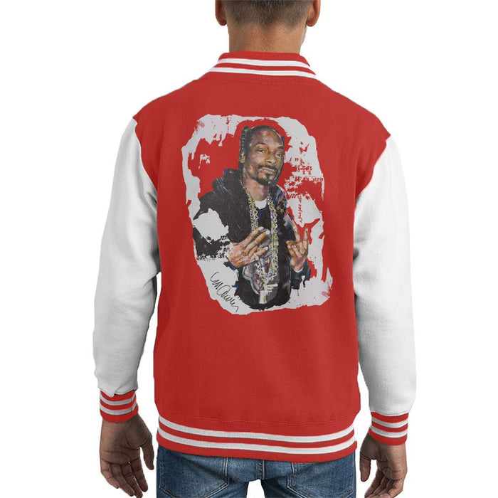 Sidney Maurer Original Portrait Of Snoop Dogg Kids Varsity Jacket - Kids Boys Varsity Jacket