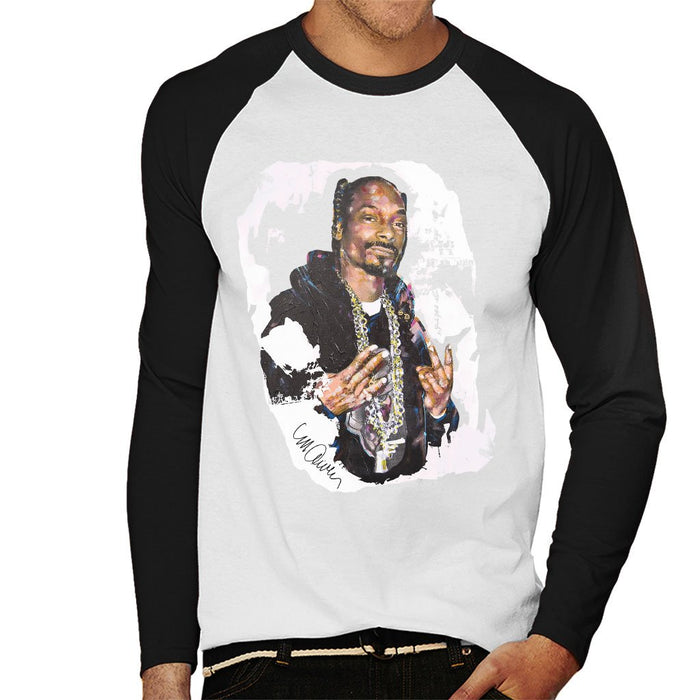 Sidney Maurer Original Portrait Of Snoop Dogg Mens Baseball Long Sleeved T-Shirt - Mens Baseball Long Sleeved T-Shirt