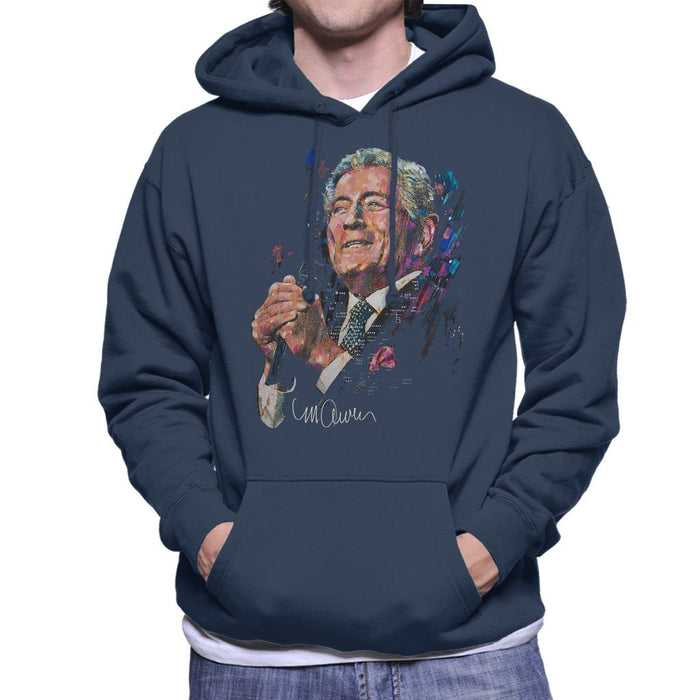 Sidney Maurer Original Portrait Of Tony Bennett Mens Hooded Sweatshirt - Mens Hooded Sweatshirt