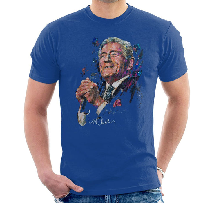 Sidney Maurer Original Portrait Of Tony Bennett Mens T-Shirt - Small / Royal Blue - Mens T-Shirt