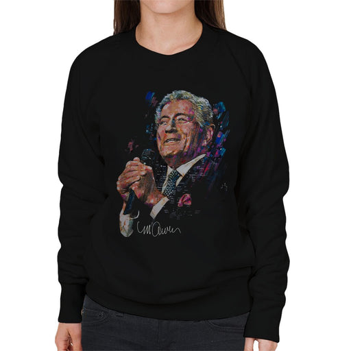 Sidney Maurer Original Portrait Of Tony Bennett Womens Sweatshirt - Womens Sweatshirt