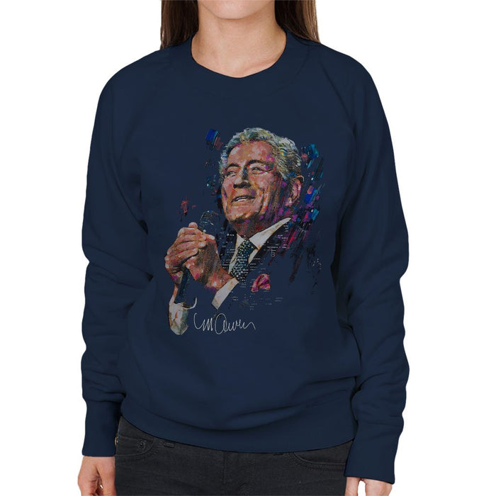 Sidney Maurer Original Portrait Of Tony Bennett Womens Sweatshirt - Womens Sweatshirt