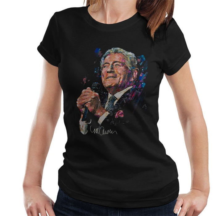 Sidney Maurer Original Portrait Of Tony Bennett Womens T-Shirt - Womens T-Shirt