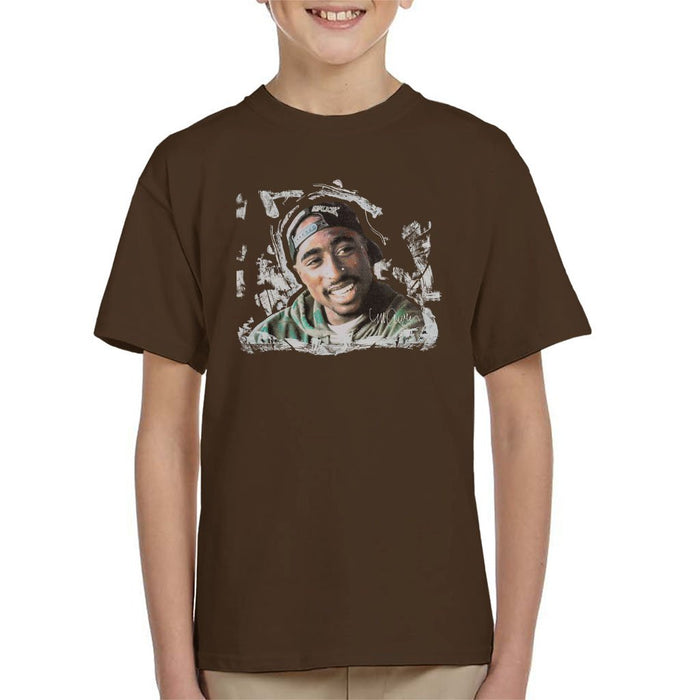 Sidney Maurer Original Portrait Of Tupac Shakur Kids T-Shirt - Kids Boys T-Shirt