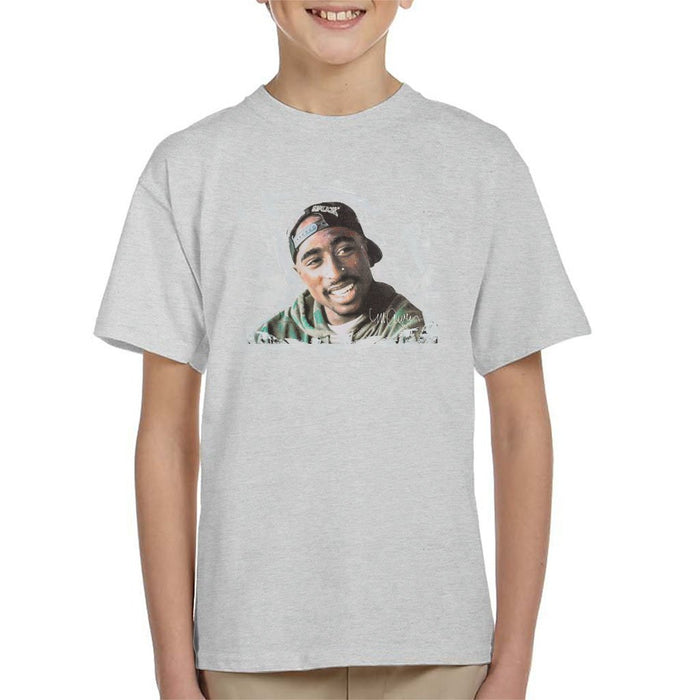 Sidney Maurer Original Portrait Of Tupac Shakur Kids T-Shirt - Kids Boys T-Shirt