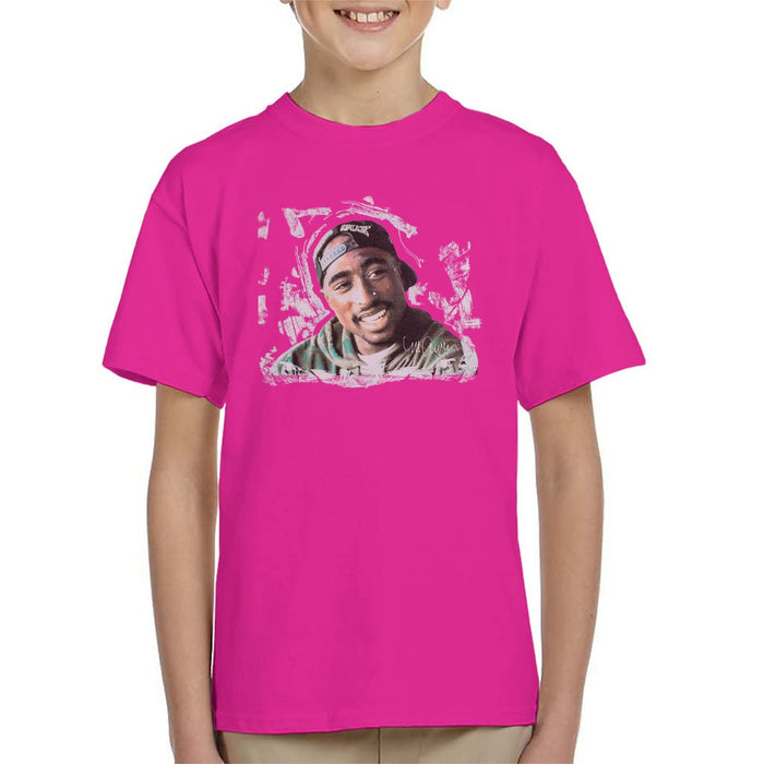 Sidney Maurer Original Portrait Of Tupac Shakur Kids T-Shirt - Kids Boys T-Shirt