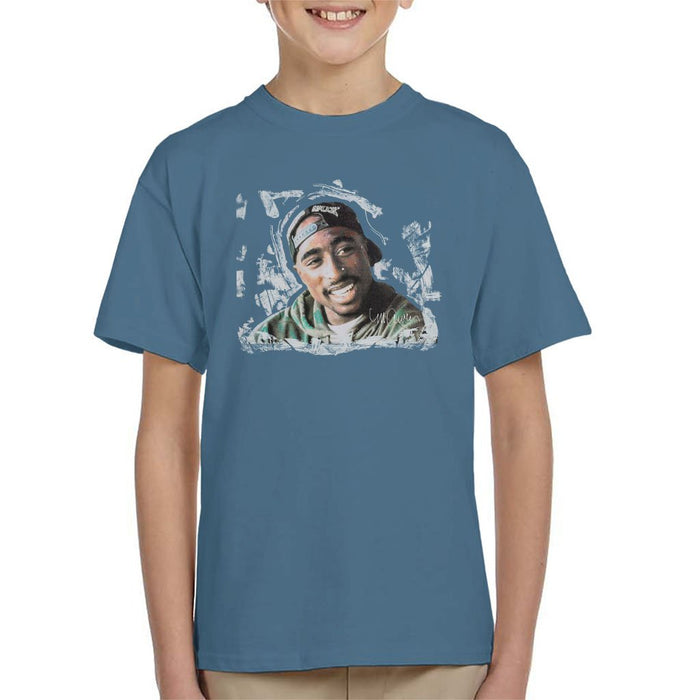 Sidney Maurer Original Portrait Of Tupac Shakur Kids T-Shirt - Kids Boys T-Shirt