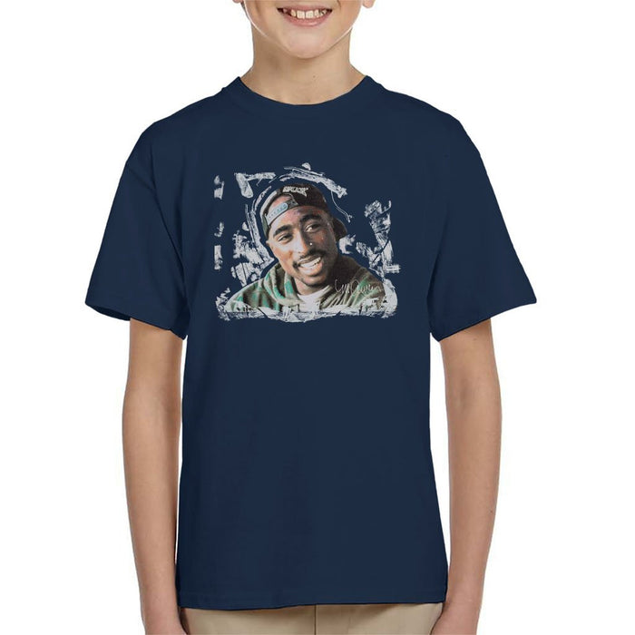 Sidney Maurer Original Portrait Of Tupac Shakur Kids T-Shirt - Kids Boys T-Shirt
