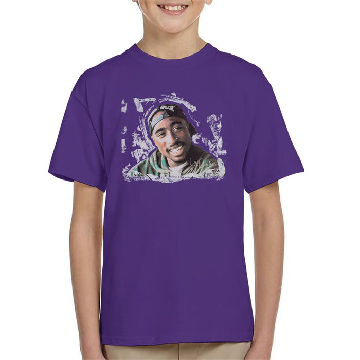 Sidney Maurer Original Portrait Of Tupac Shakur Kids T-Shirt - Kids Boys T-Shirt