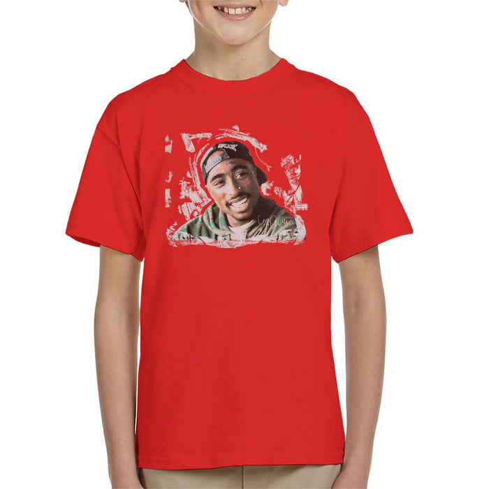 Sidney Maurer Original Portrait Of Tupac Shakur Kids T-Shirt - Kids Boys T-Shirt