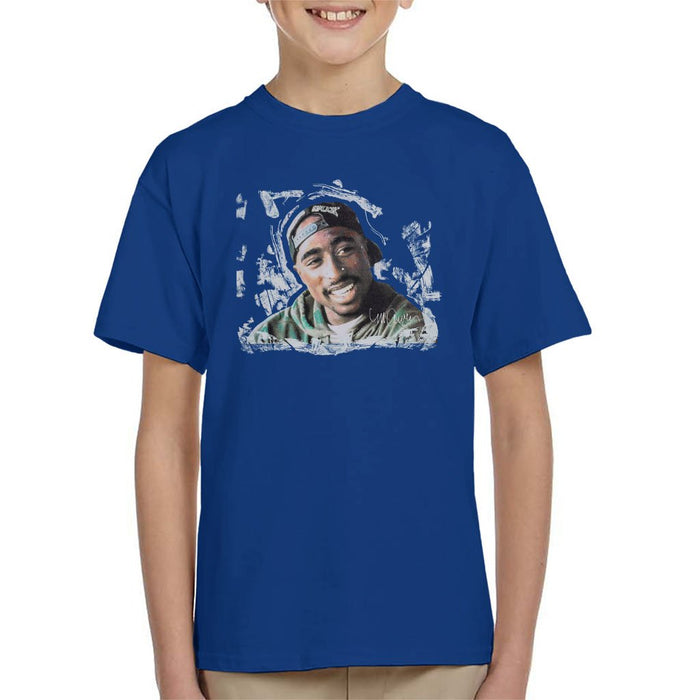 Sidney Maurer Original Portrait Of Tupac Shakur Kids T-Shirt - Kids Boys T-Shirt