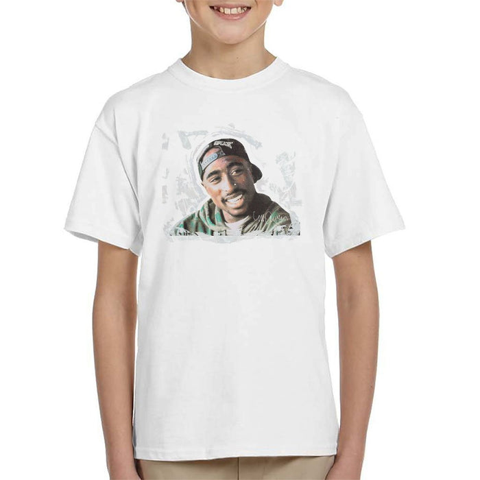 Sidney Maurer Original Portrait Of Tupac Shakur Kids T-Shirt - Kids Boys T-Shirt