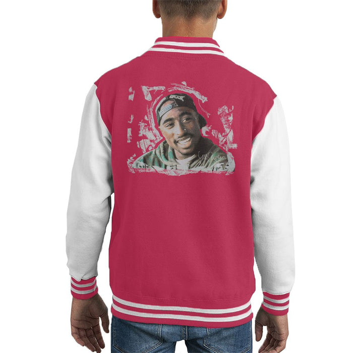 Sidney Maurer Original Portrait Of Tupac Shakur Kids Varsity Jacket - Kids Boys Varsity Jacket