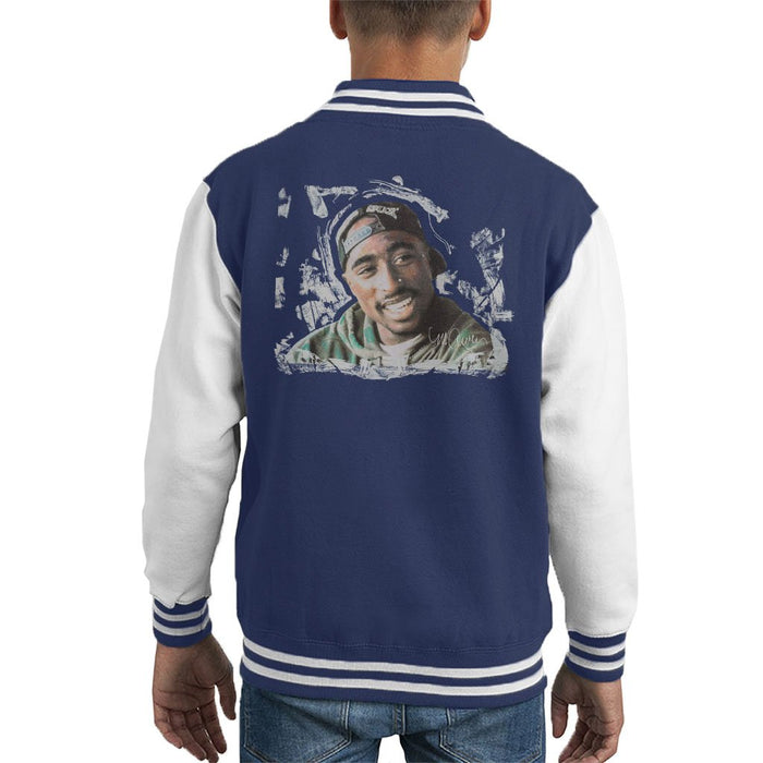 Sidney Maurer Original Portrait Of Tupac Shakur Kids Varsity Jacket - Kids Boys Varsity Jacket