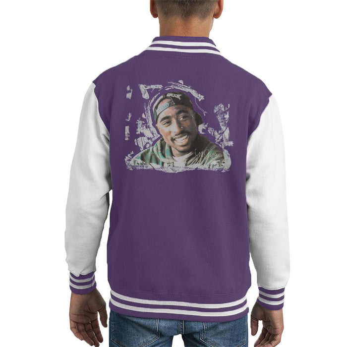 Sidney Maurer Original Portrait Of Tupac Shakur Kids Varsity Jacket - Kids Boys Varsity Jacket