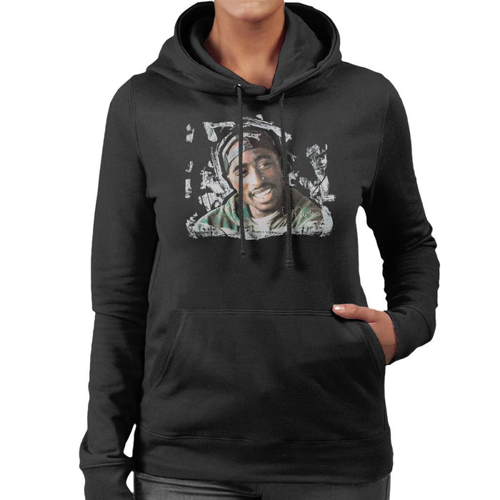 Sidney Maurer Original Portrait Of Tupac Shakur Womens Hooded Sweatshirt - Womens Hooded Sweatshirt