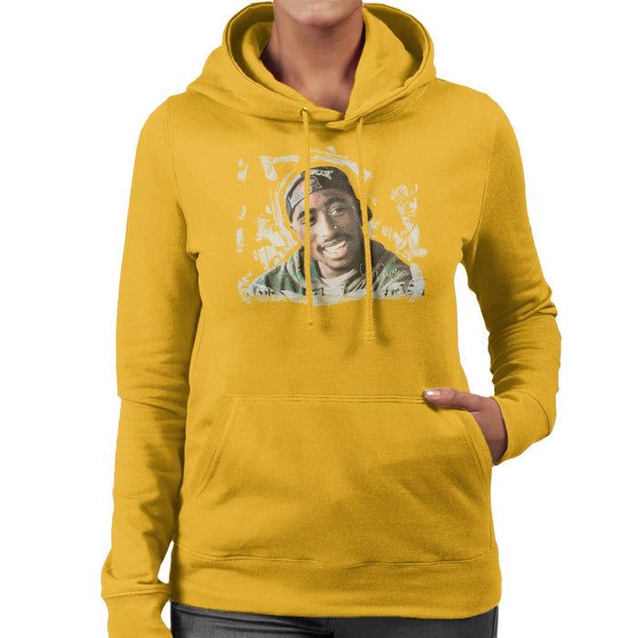 Sidney Maurer Original Portrait Of Tupac Shakur Womens Hooded Sweatshirt - Womens Hooded Sweatshirt