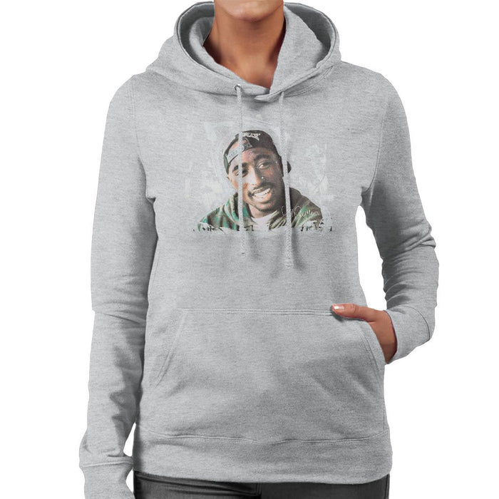 Sidney Maurer Original Portrait Of Tupac Shakur Womens Hooded Sweatshirt - Womens Hooded Sweatshirt