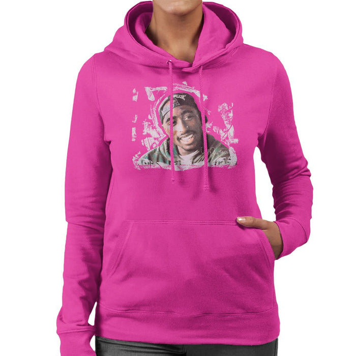 Sidney Maurer Original Portrait Of Tupac Shakur Womens Hooded Sweatshirt - Womens Hooded Sweatshirt