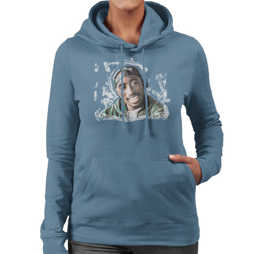 Sidney Maurer Original Portrait Of Tupac Shakur Womens Hooded Sweatshirt - Womens Hooded Sweatshirt