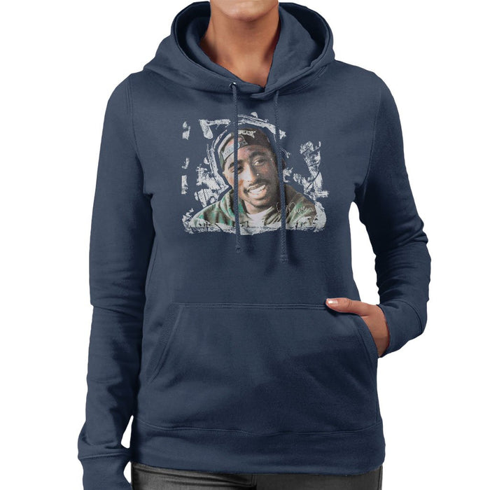 Sidney Maurer Original Portrait Of Tupac Shakur Womens Hooded Sweatshirt - Womens Hooded Sweatshirt