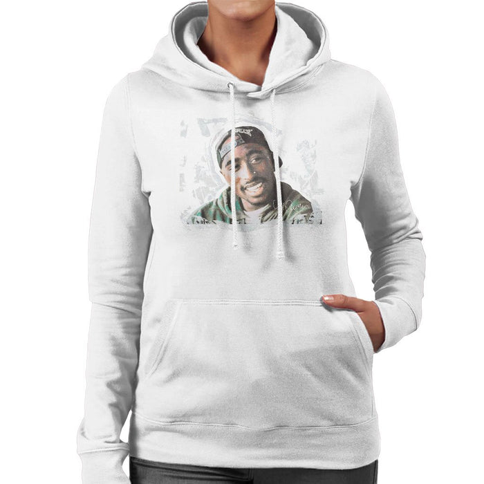 Sidney Maurer Original Portrait Of Tupac Shakur Womens Hooded Sweatshirt - Womens Hooded Sweatshirt