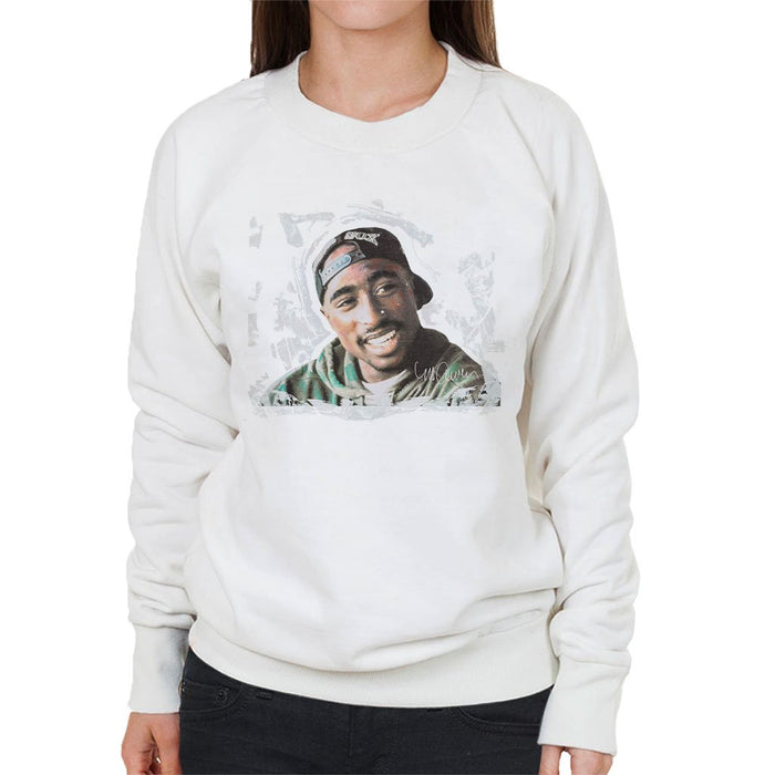 Sidney Maurer Original Portrait Of Tupac Shakur Womens Sweatshirt - Womens Sweatshirt