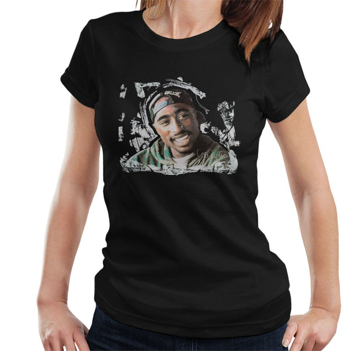 Sidney Maurer Original Portrait Of Tupac Shakur Womens T-Shirt - Womens T-Shirt