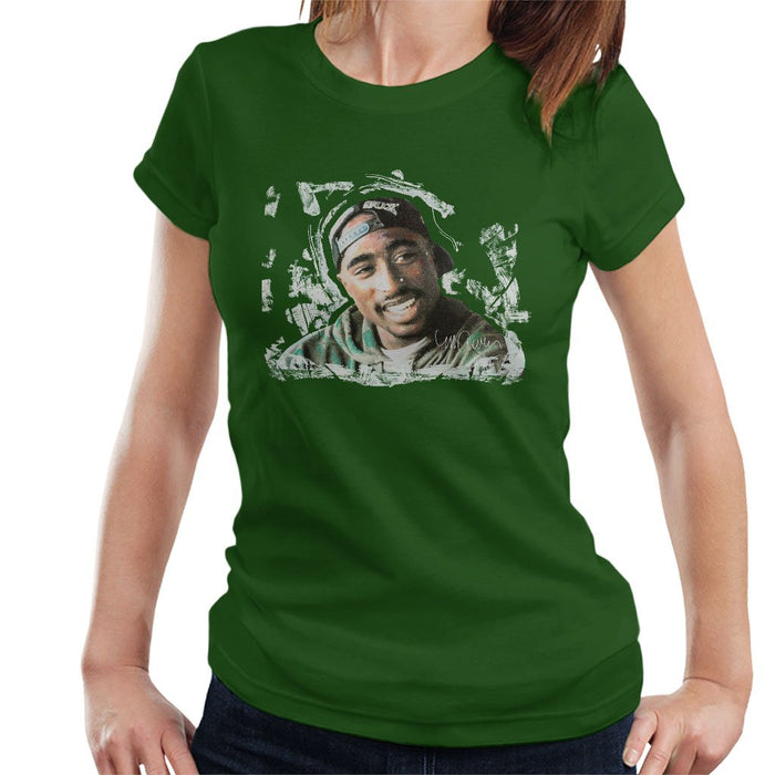 Sidney Maurer Original Portrait Of Tupac Shakur Womens T-Shirt - Womens T-Shirt