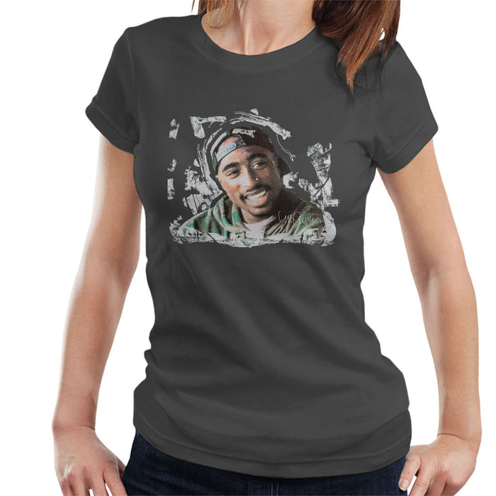 Sidney Maurer Original Portrait Of Tupac Shakur Womens T-Shirt - Womens T-Shirt
